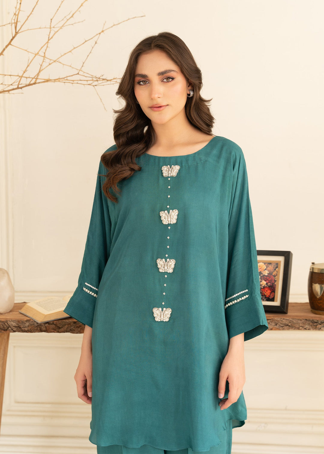 Allure by IH - AINOOR - Teal - Thai Silk - 2 Piece