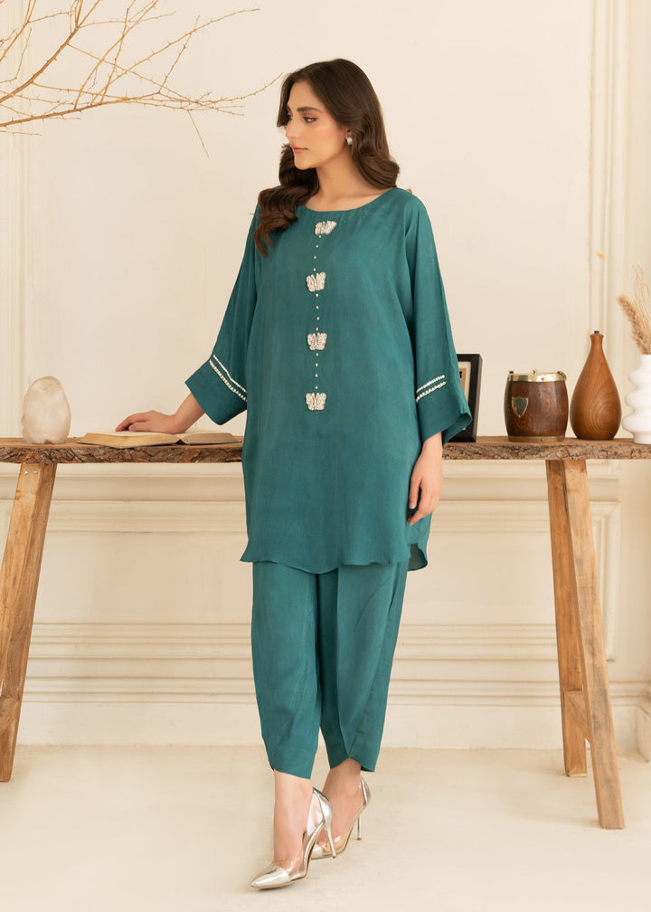 Allure by IH - AINOOR - Teal - Thai Silk - 2 Piece