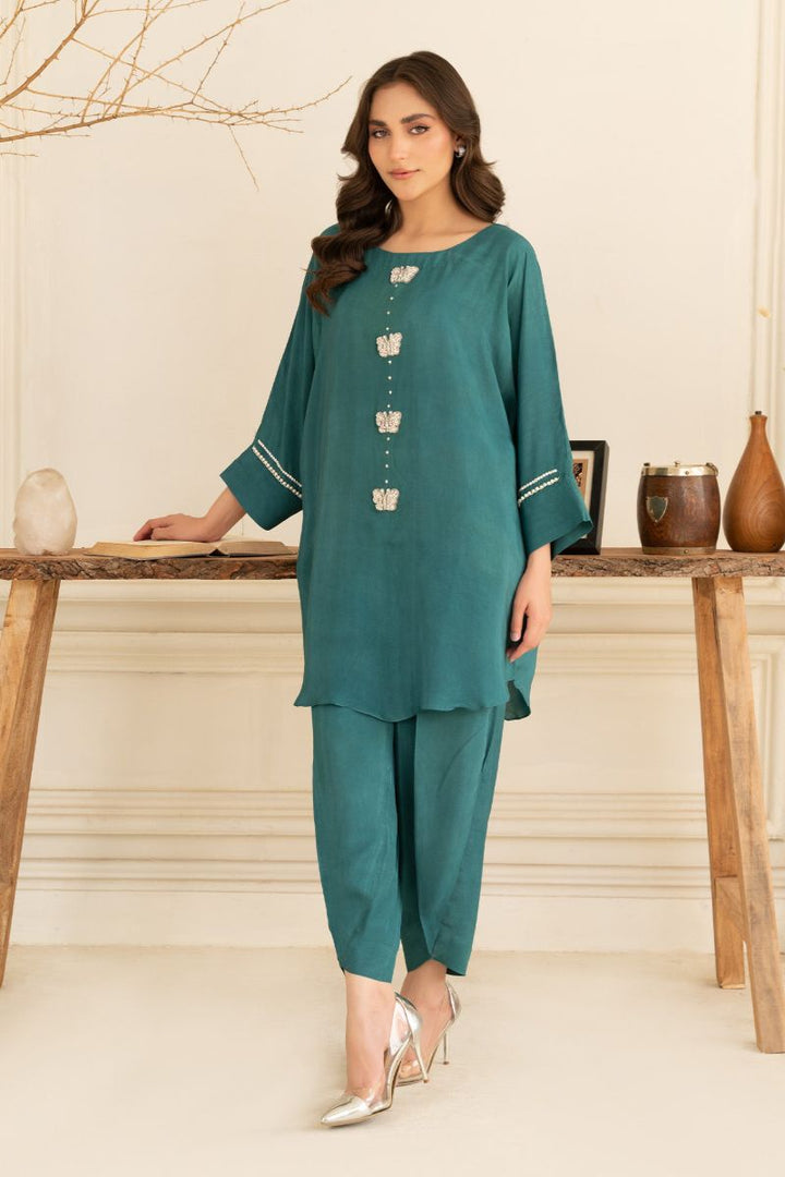 Allure by IH - AINOOR - Teal - Thai Silk - 2 Piece