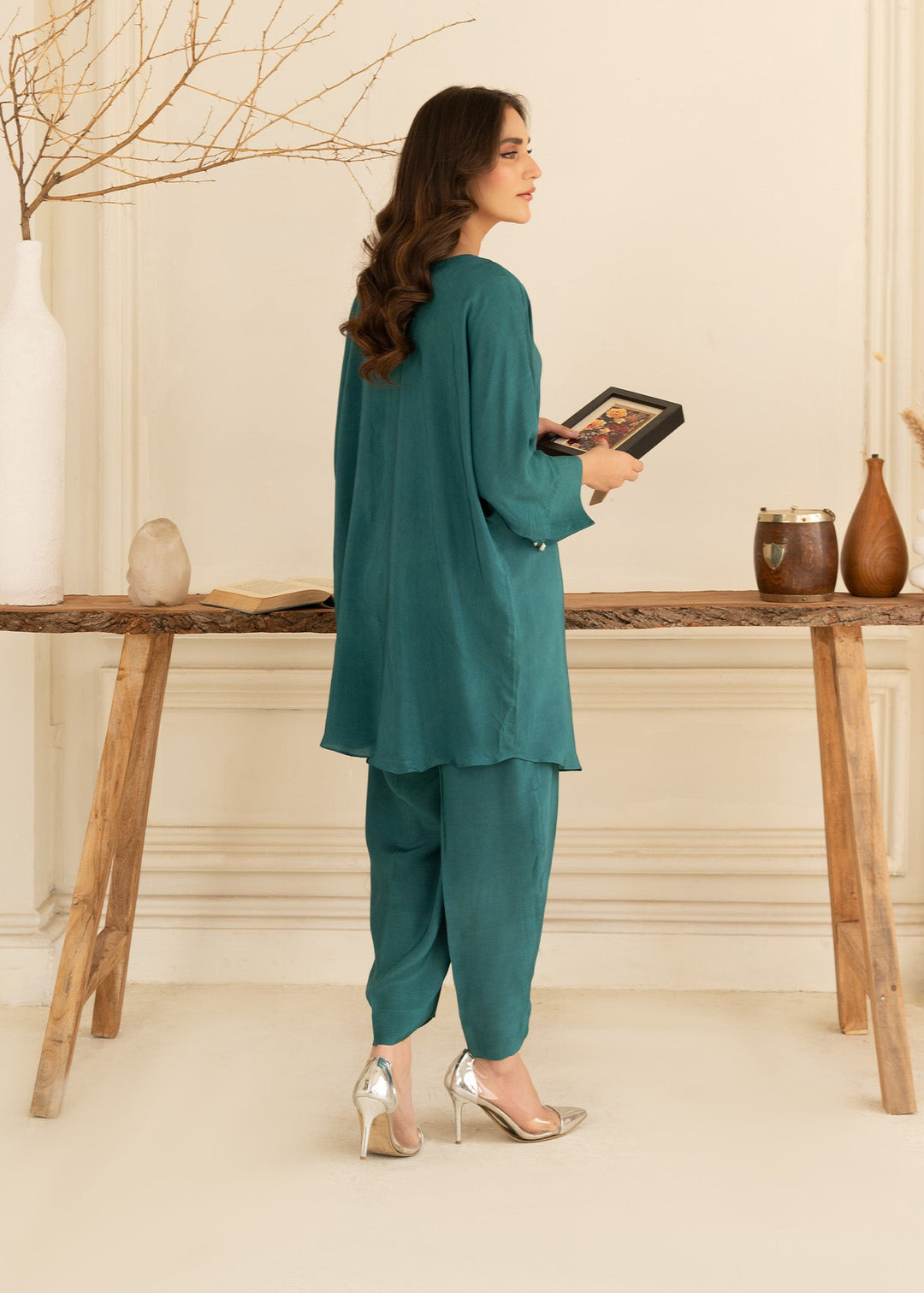 Allure by IH - AINOOR - Teal - Thai Silk - 2 Piece