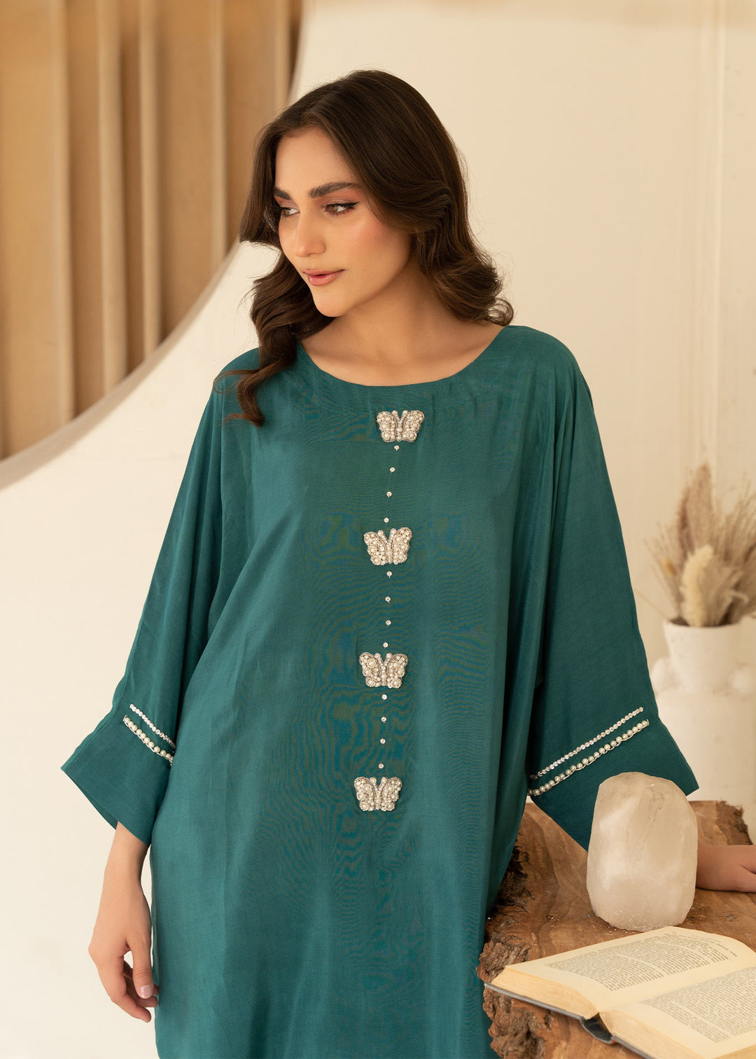 Allure by IH - AINOOR - Teal - Thai Silk - 2 Piece