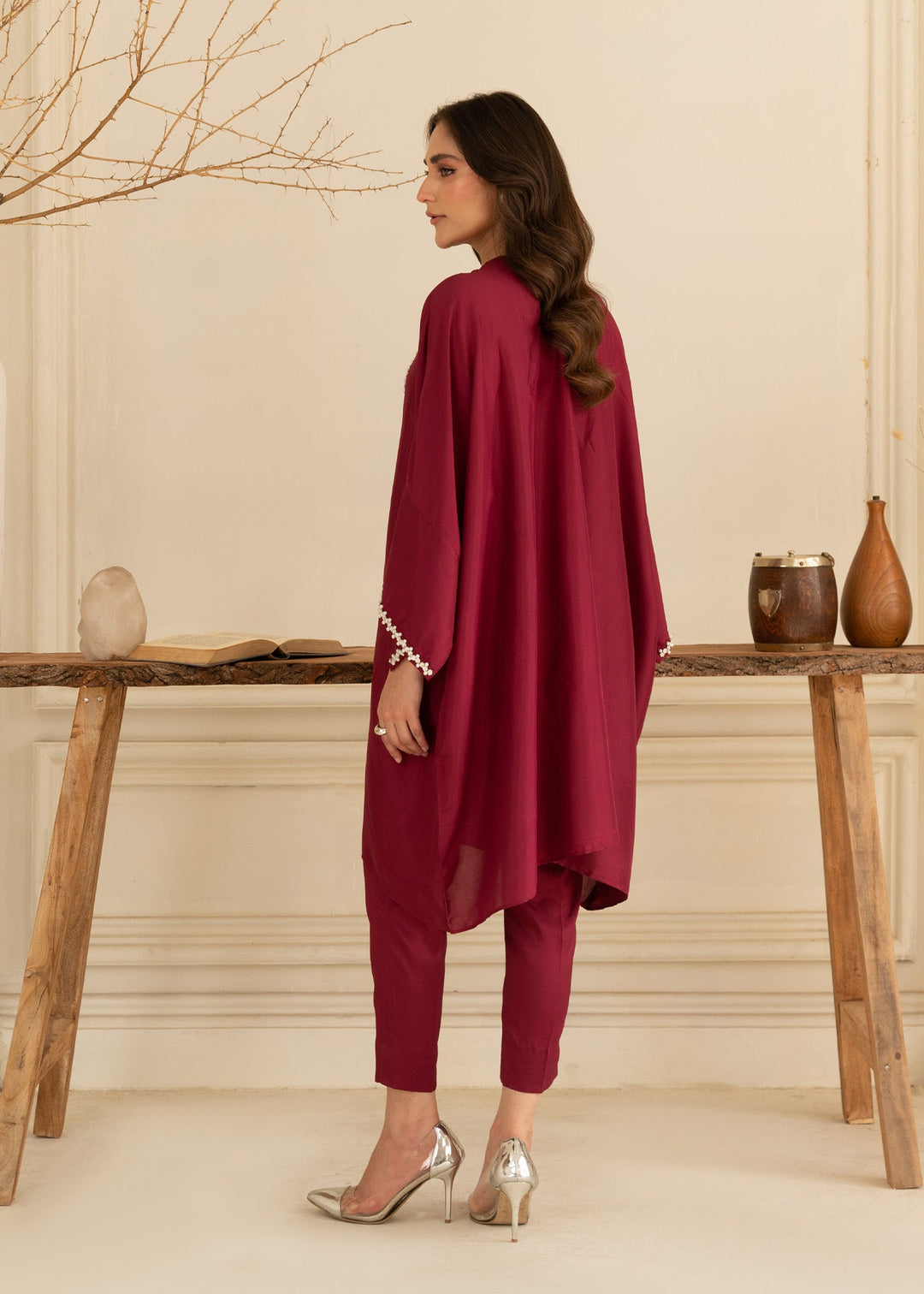 Allure by IH - AZME - Maroon - Thai Silk - 2 Piece