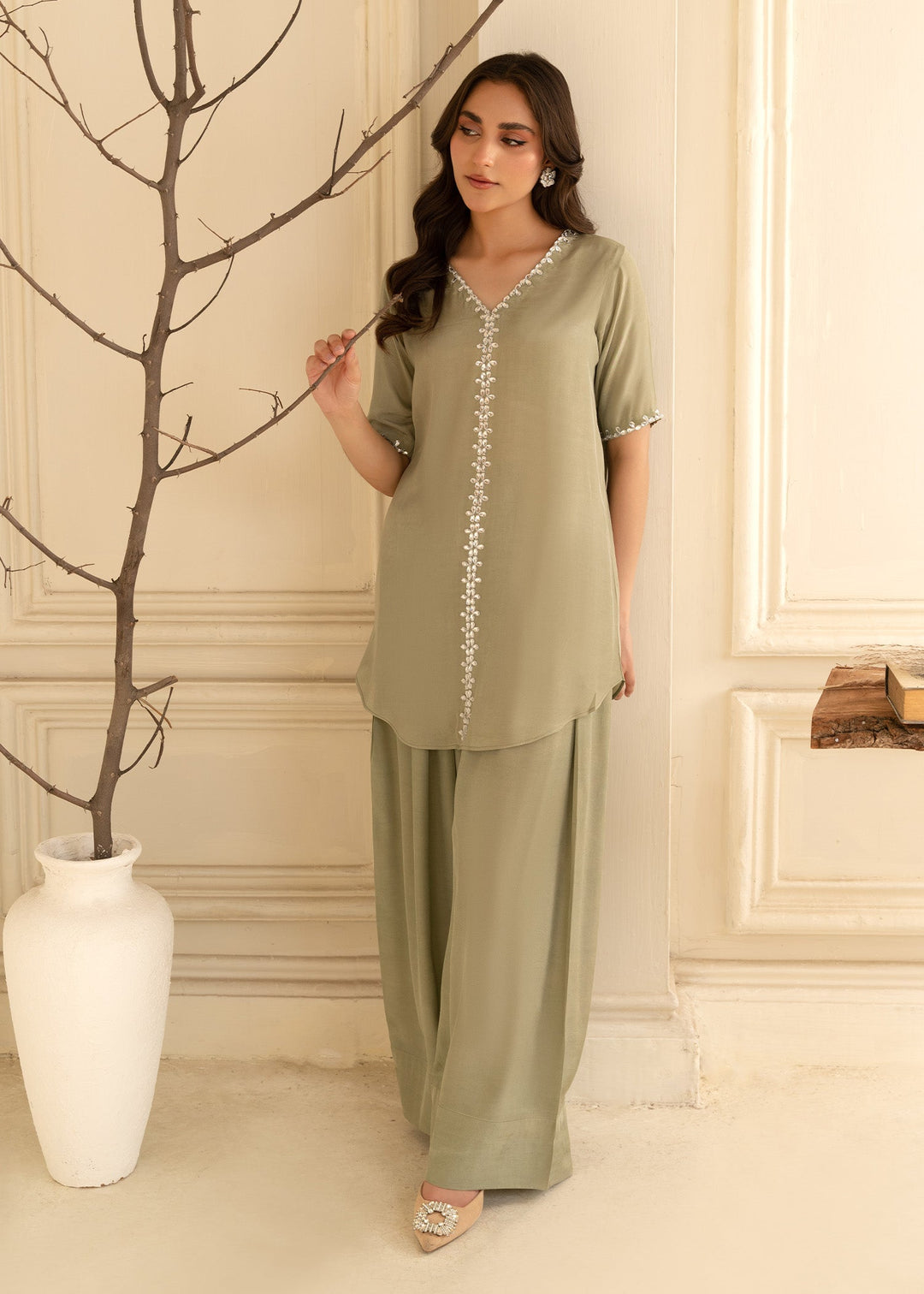Allure by IH - NORA - Pastel Green - Thai Silk - 2 Piece