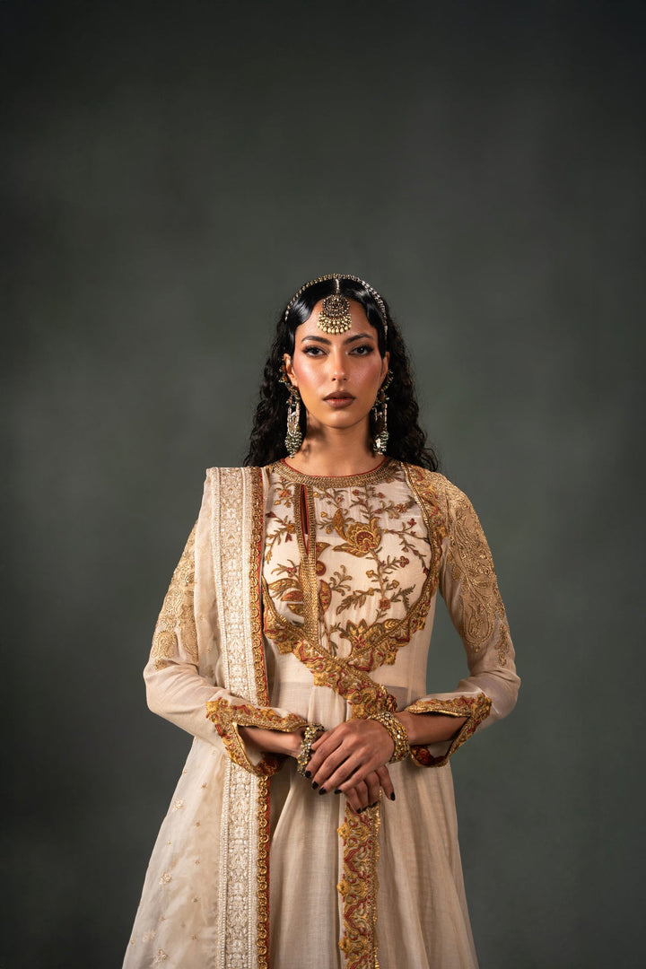 Nilofer Shahid - Hurram - Cream - 3 Piece