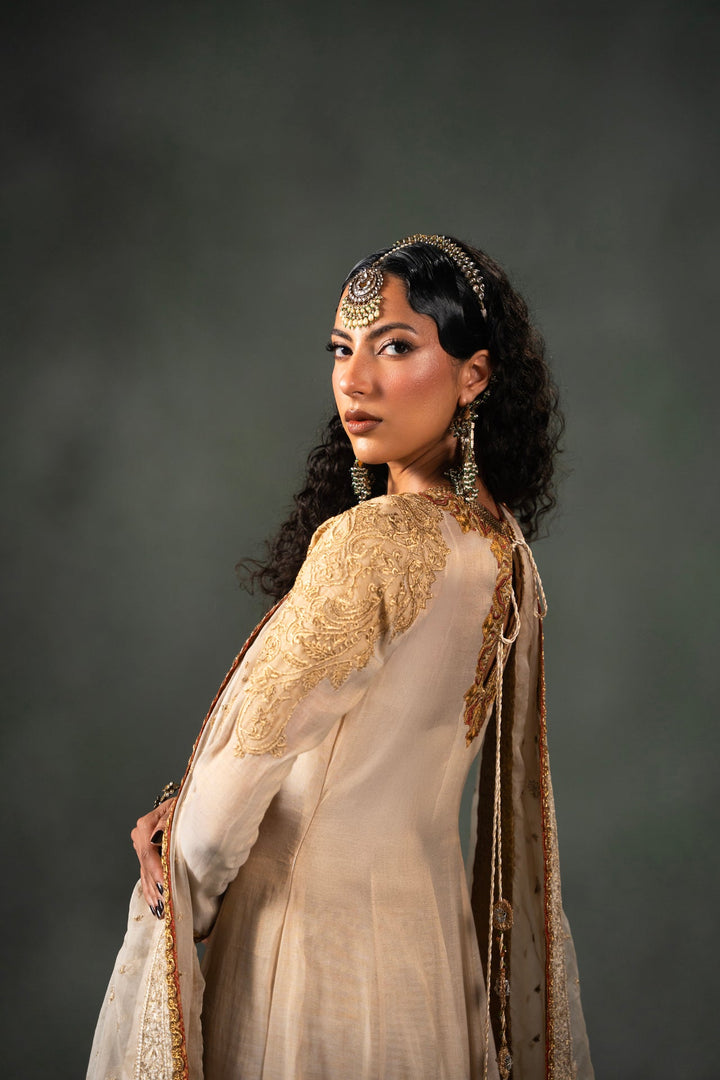 Nilofer Shahid - Hurram - Cream - 3 Piece