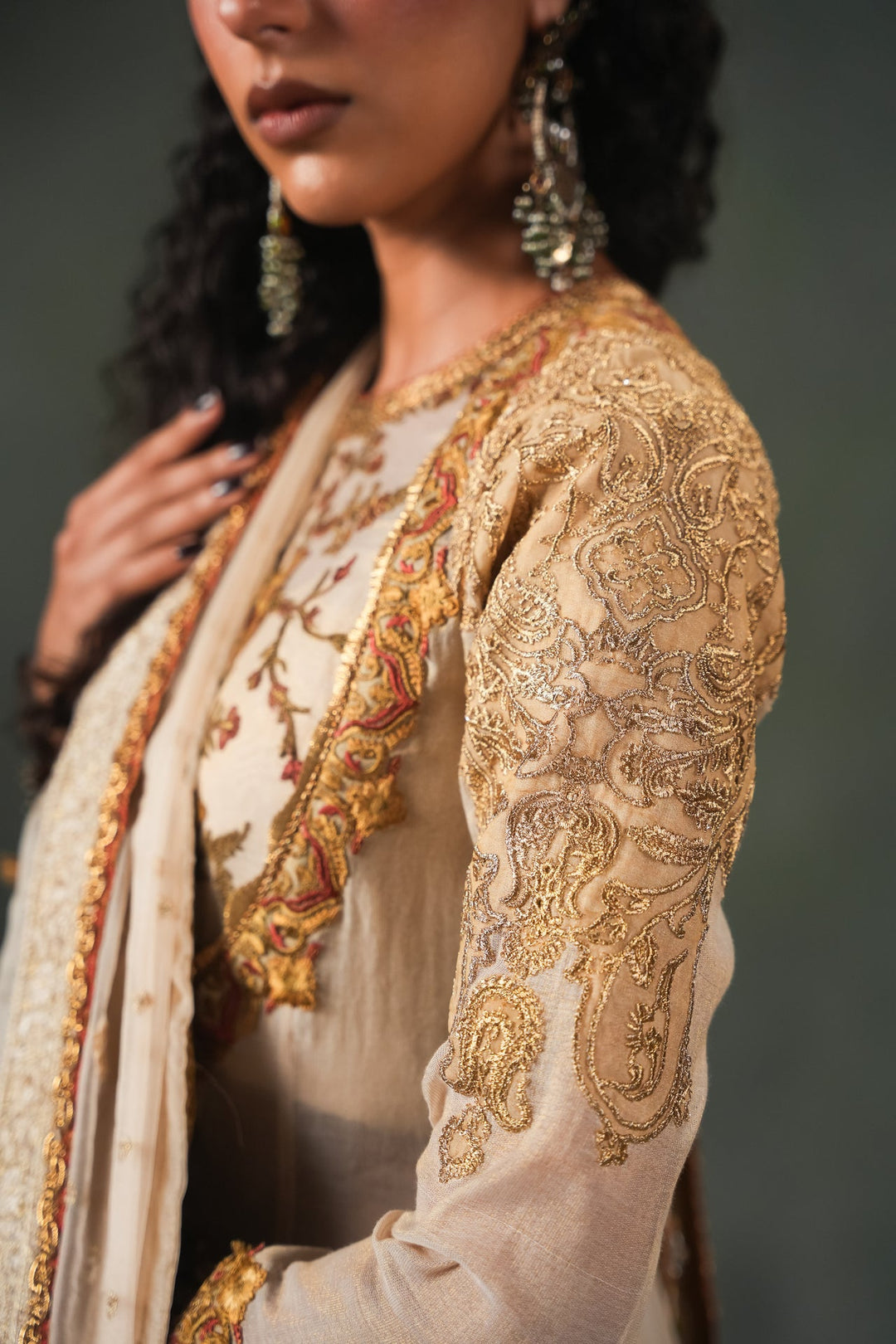 Nilofer Shahid - Hurram - Cream - 3 Piece