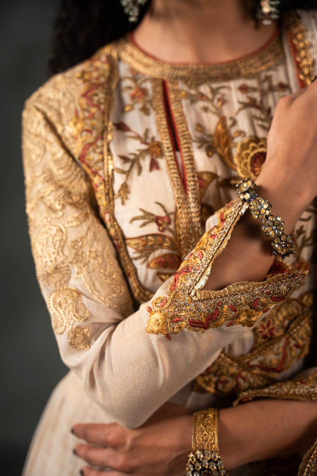 Nilofer Shahid - Hurram - Cream - 3 Piece