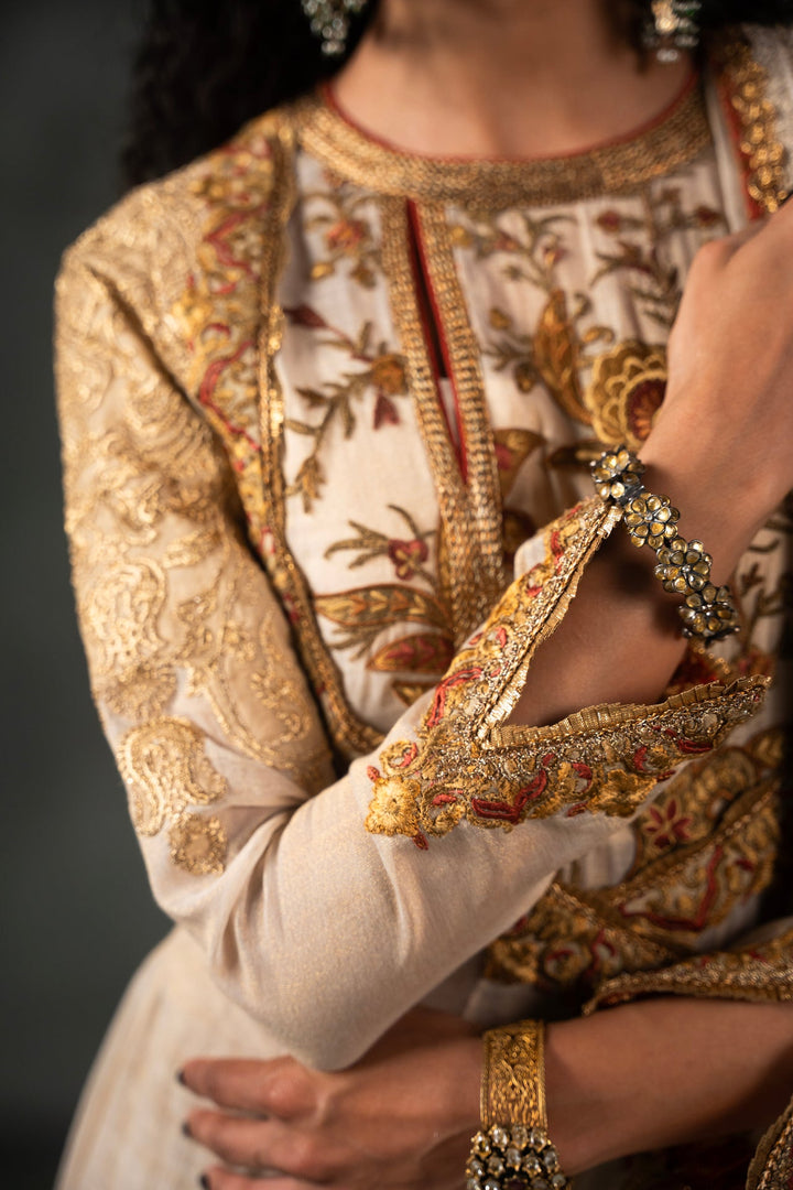 Nilofer Shahid - Hurram - Cream - 3 Piece