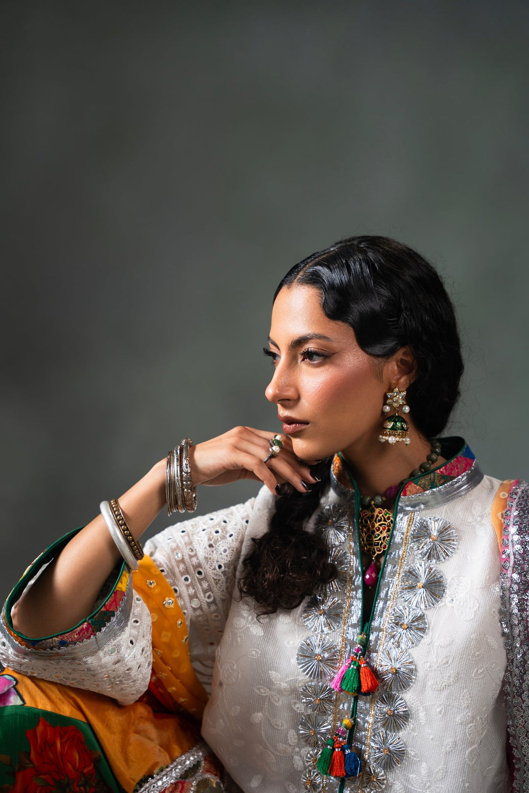 Nilofer Shahid - Kosem - White - 3 Piece