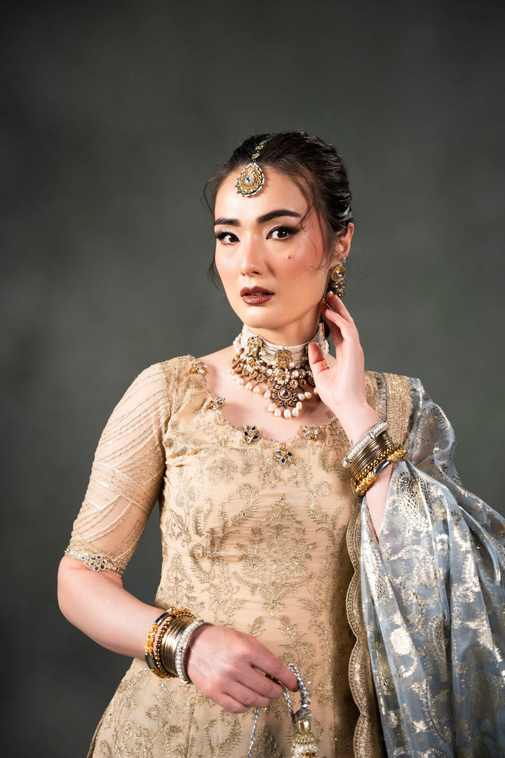 Nilofer Shahid - Mihrimah - Blue Gold - 3 Piece