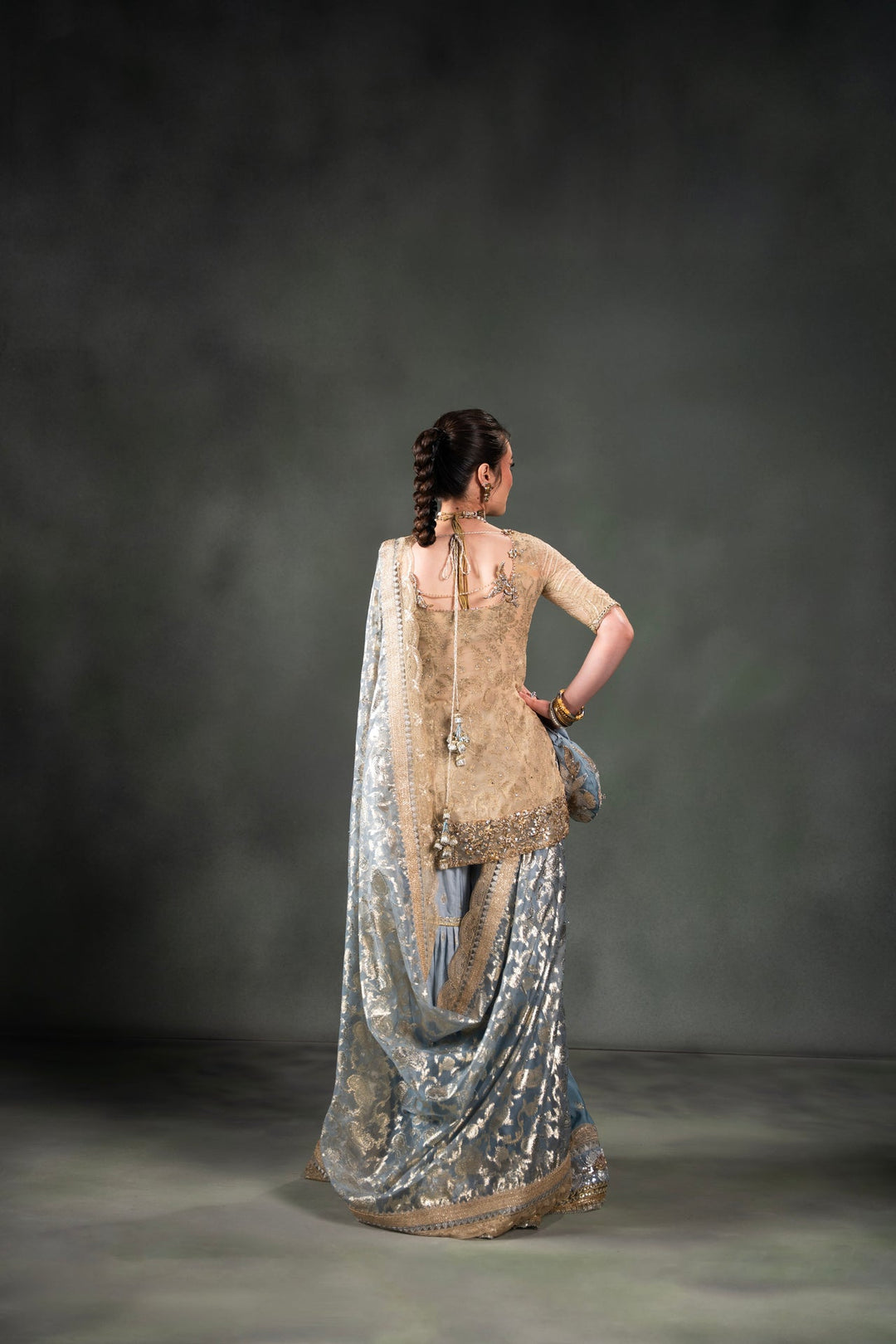Nilofer Shahid - Mihrimah - Blue Gold - 3 Piece