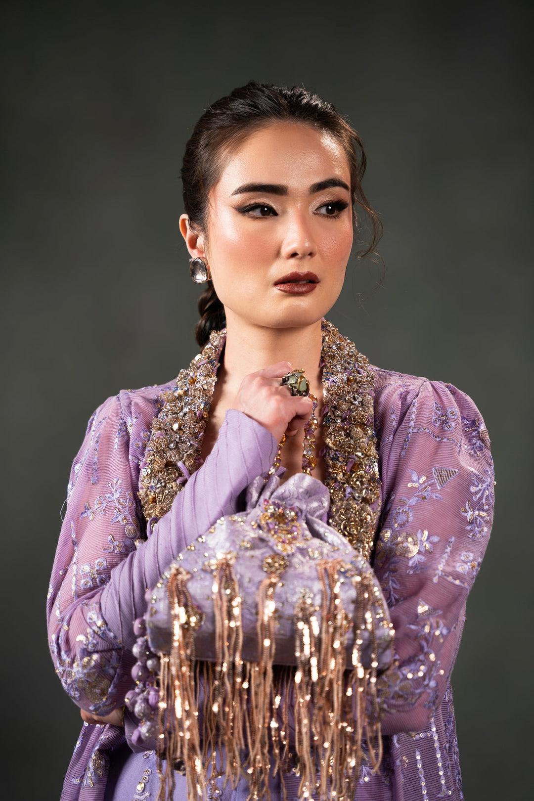 Nilofer Shahid - Mehr - Purple - 3 Piece