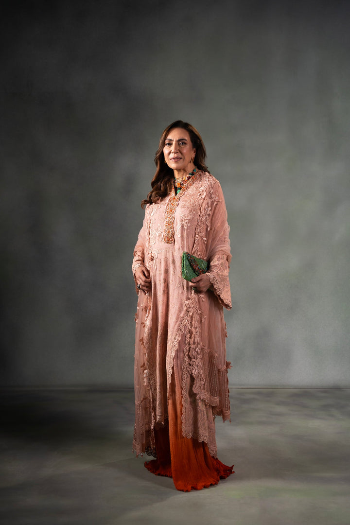 Nilofer Shahid - Zeneyp - Light Coral - 3 Piece