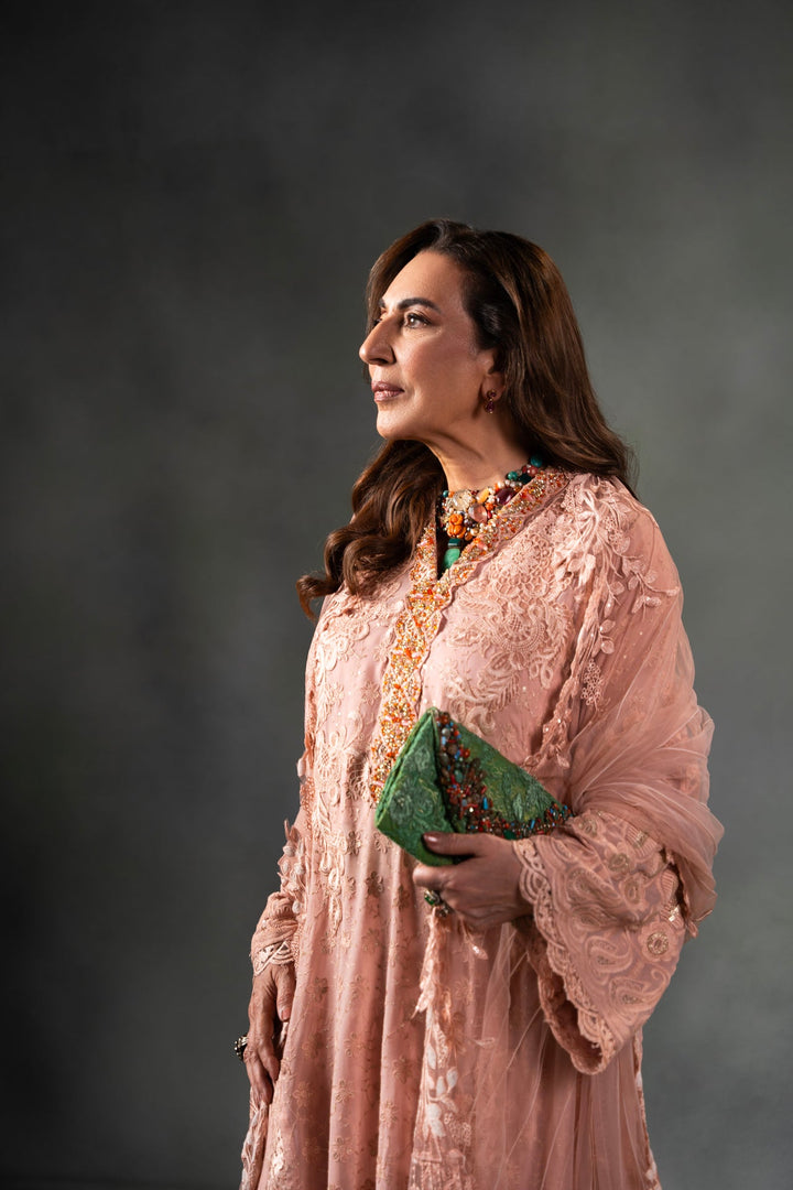 Nilofer Shahid - Zeneyp - Light Coral - 3 Piece