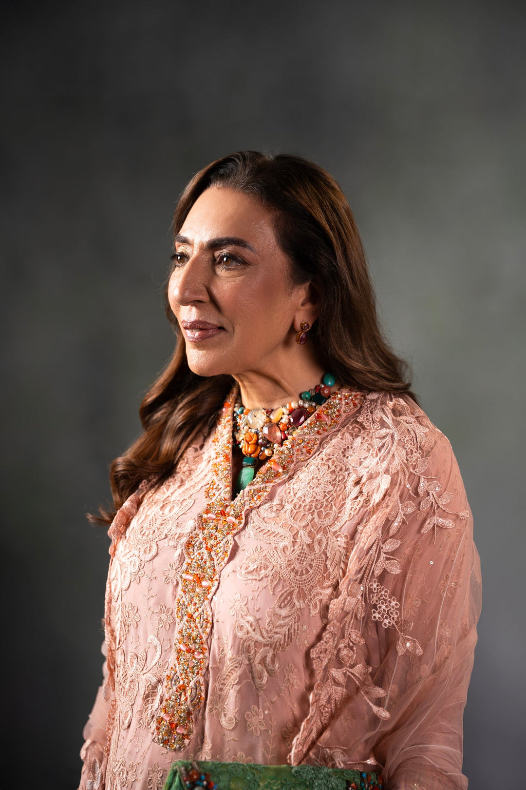 Nilofer Shahid - Zeneyp - Light Coral - 3 Piece