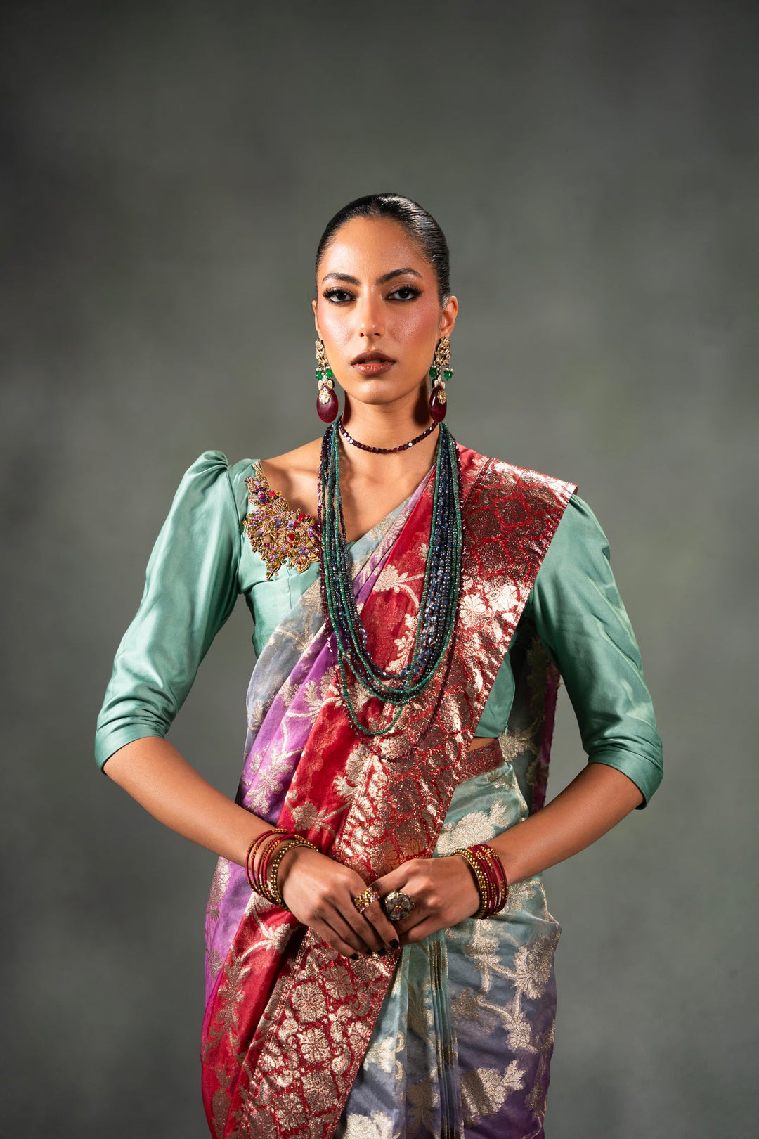 Nilofer Shahid - Nur-Bano - Jade Pearl - Saree