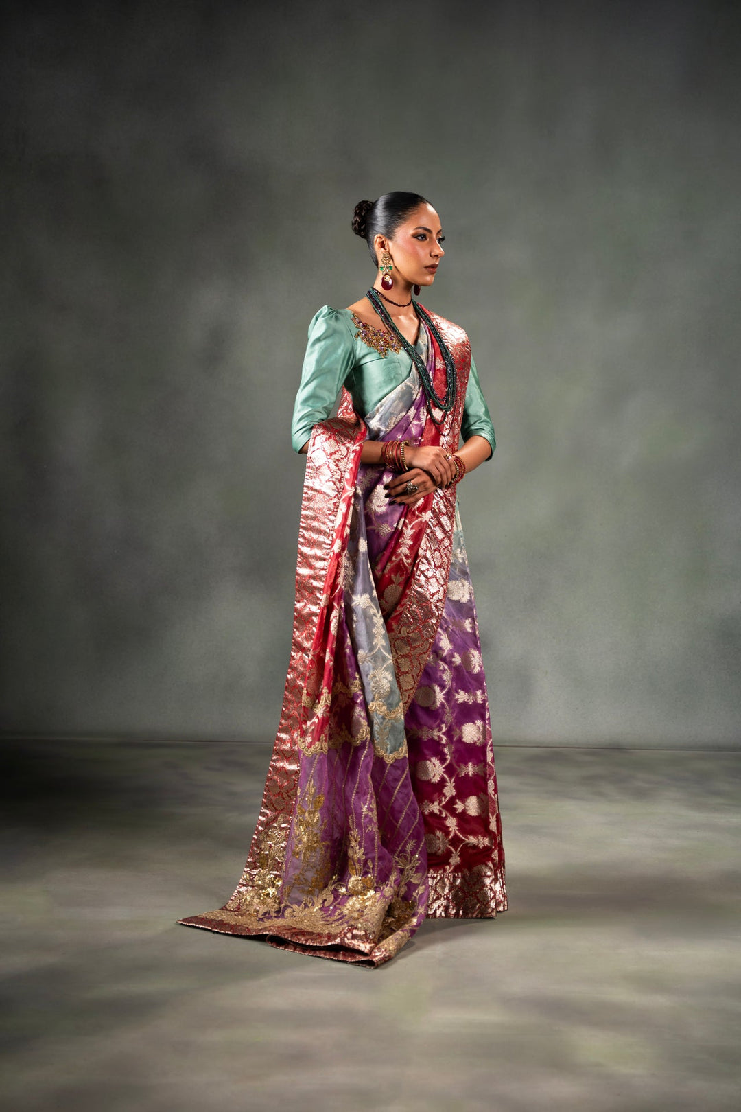 Nilofer Shahid - Nur-Bano - Jade Pearl - Saree