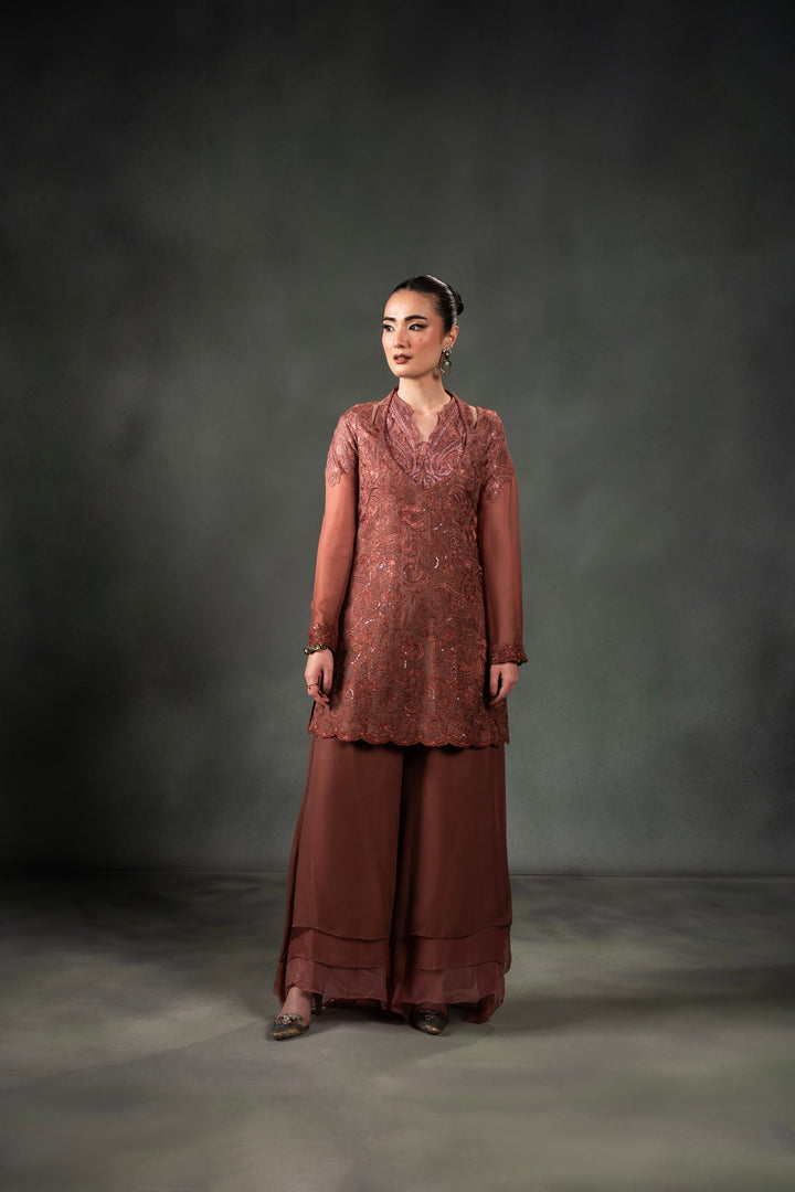 Nilofer Shahid - Hatice - Brown - 3 Piece