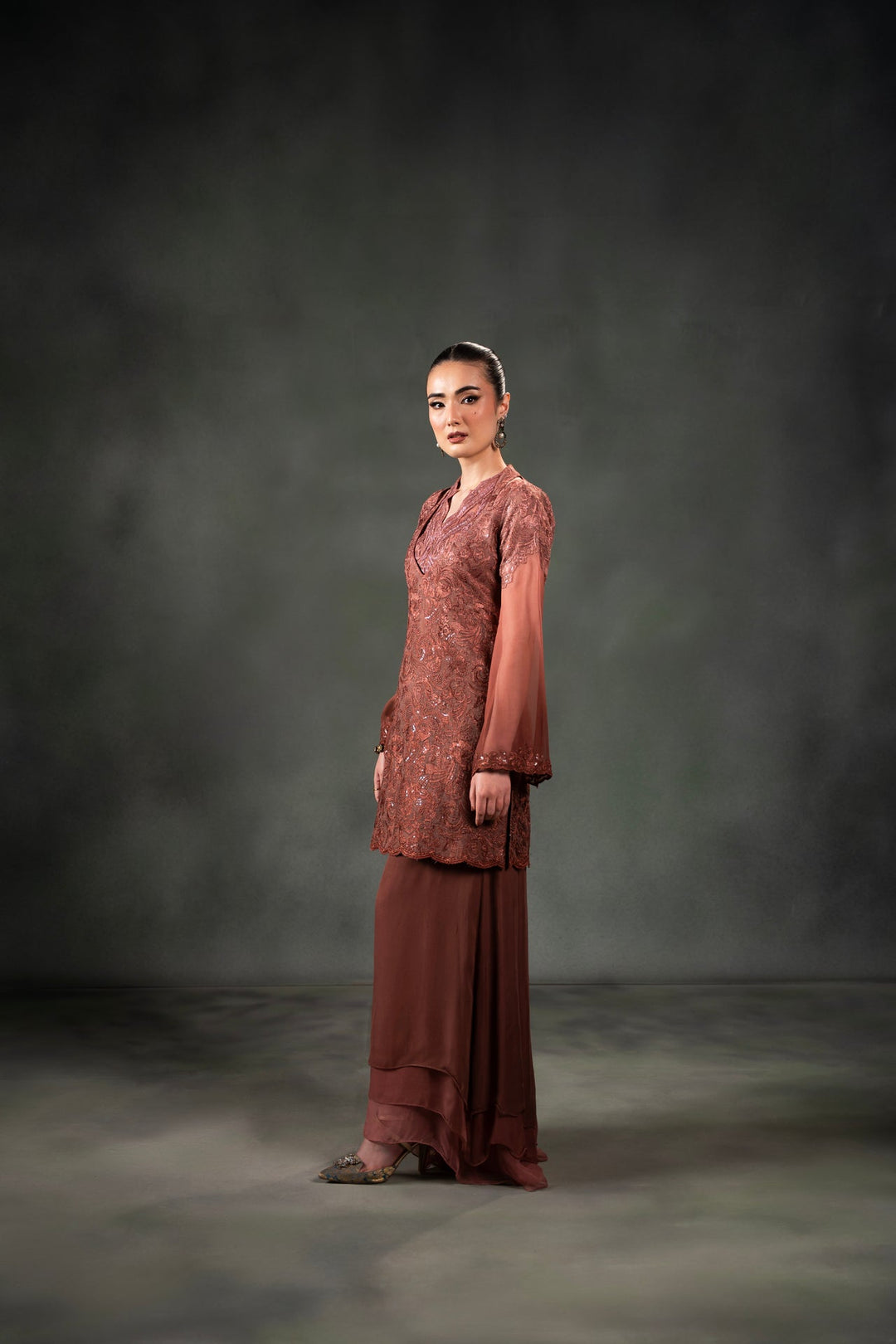 Nilofer Shahid - Hatice - Brown - 3 Piece