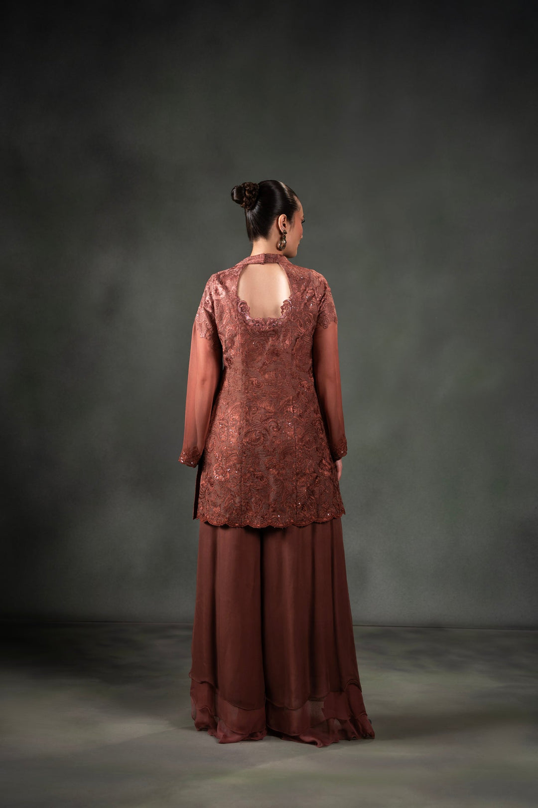 Nilofer Shahid - Hatice - Brown - 3 Piece