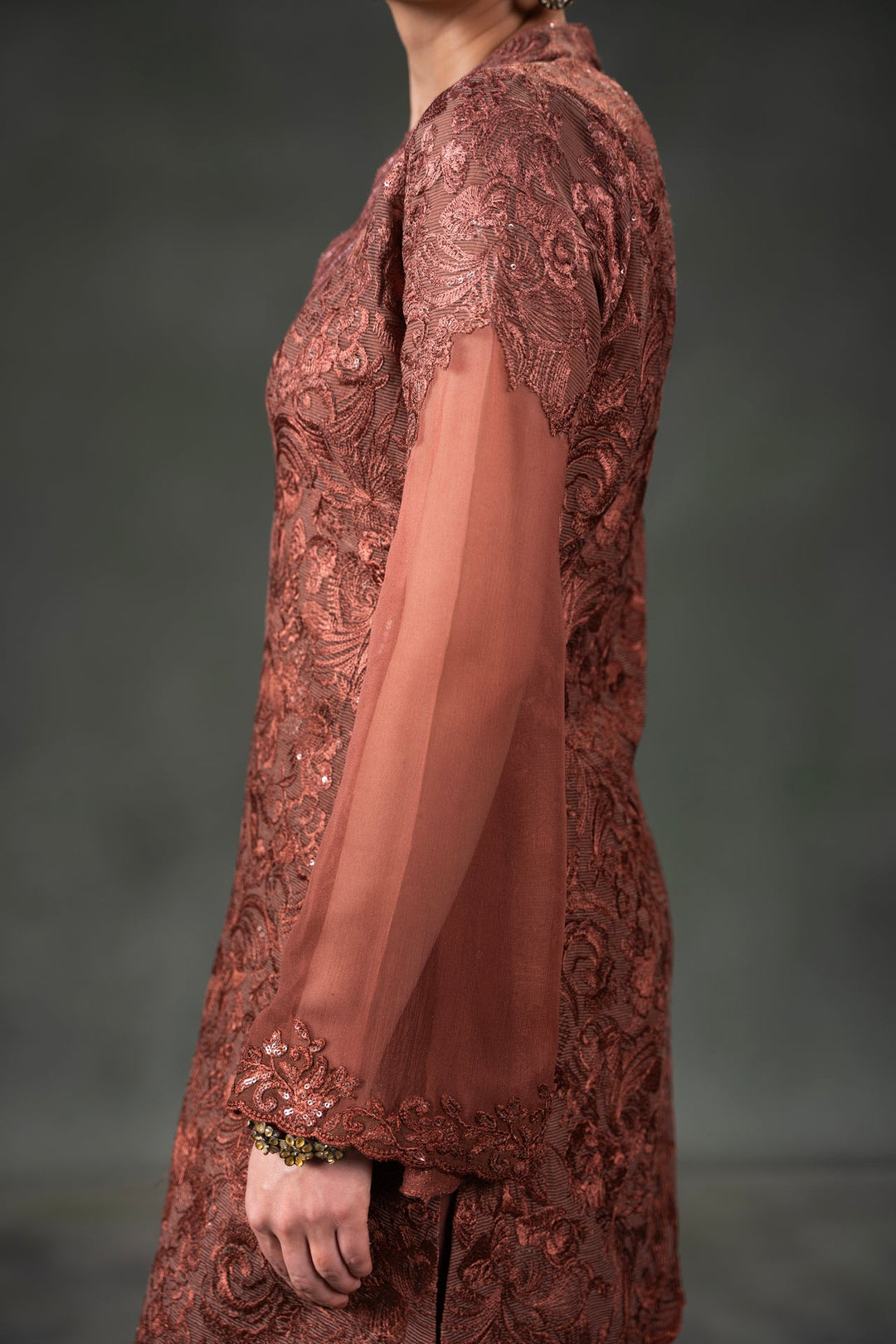 Nilofer Shahid - Hatice - Brown - 3 Piece