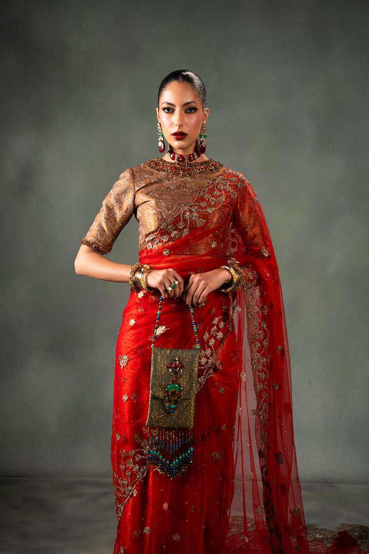 Nilofer Shahid - Asiye - Red - Saree