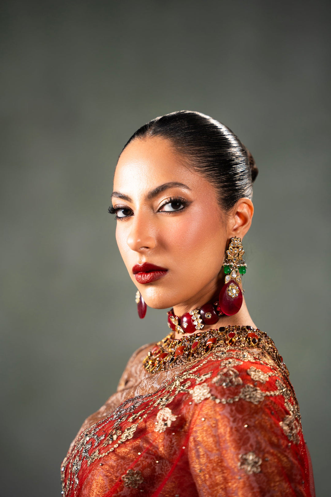 Nilofer Shahid - Asiye - Red - Saree