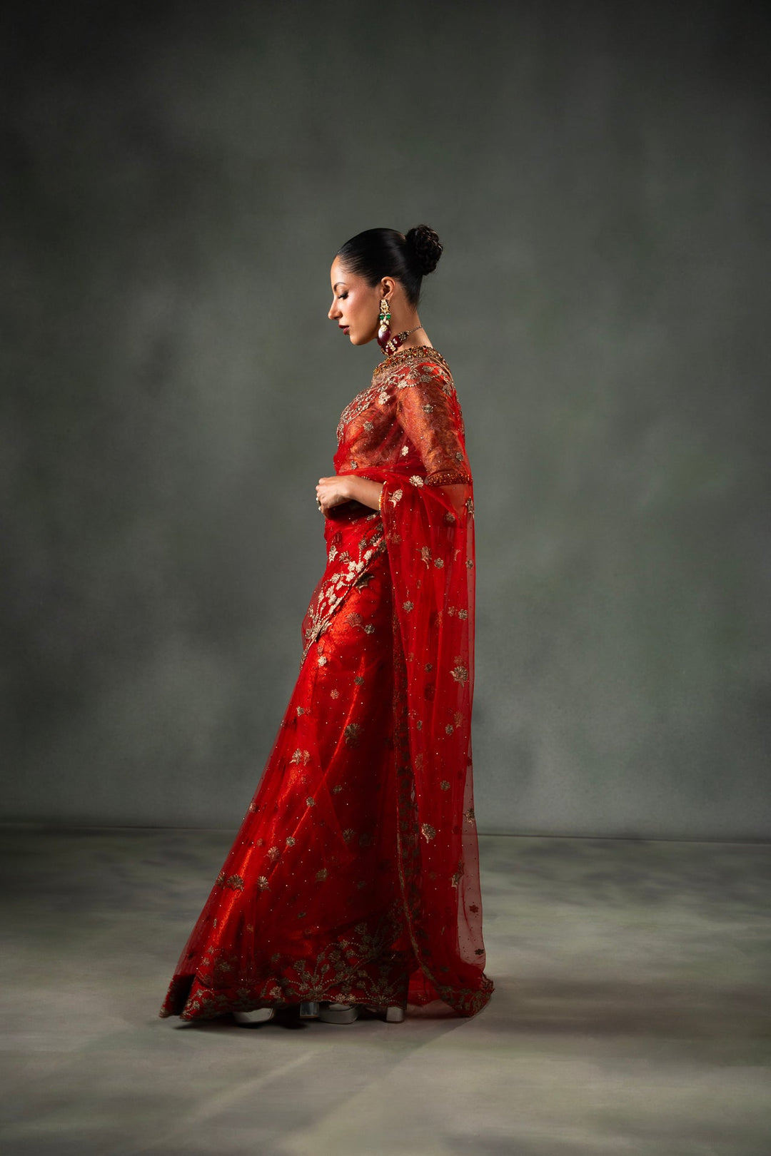 Nilofer Shahid - Asiye - Red - Saree