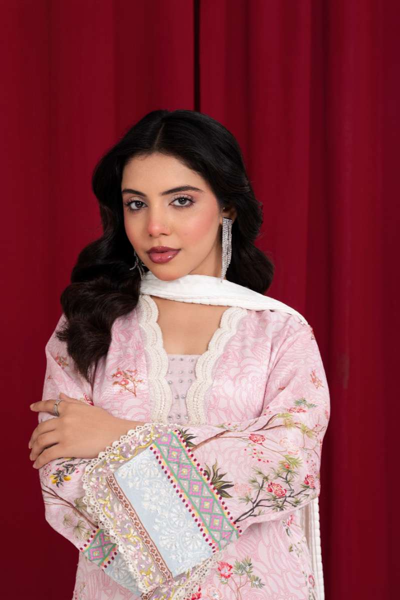 Zaaviay - Cotton Candy Silk Suit For Women - Pink - 3 Piece