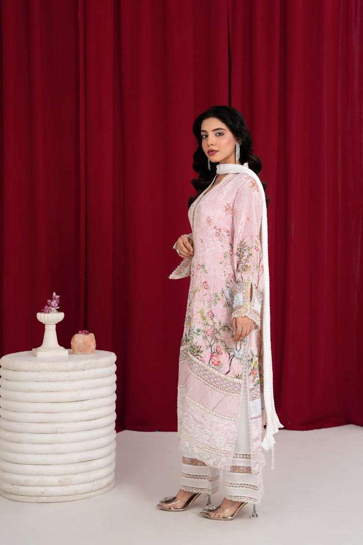 Zaaviay - Cotton Candy Silk Suit For Women - Pink - 3 Piece