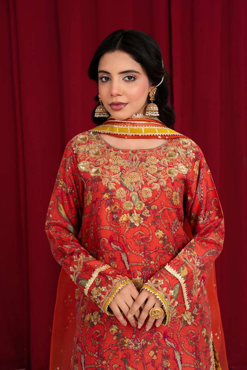 Zaaviay - Tangerine Tumble Suit For Women - 3 Piece