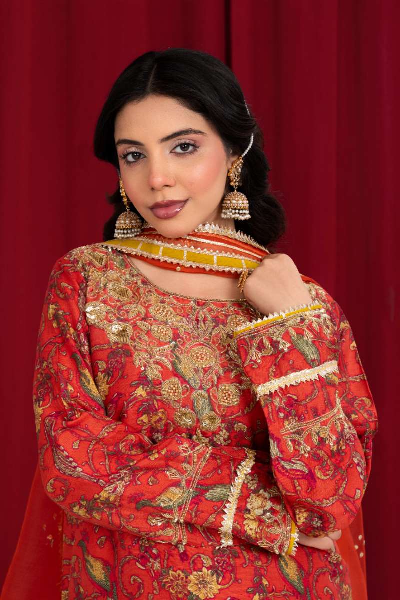 Zaaviay - Tangerine Tumble Suit For Women - 3 Piece