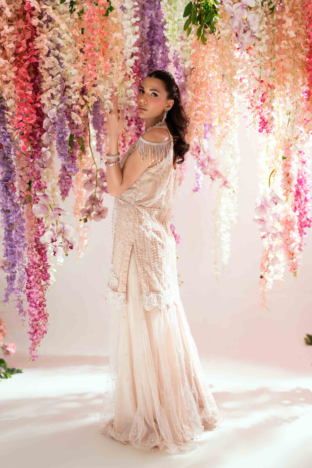 Shehrnaz - Mina Sand Kurta - SHK-1574 - Beige - Net - 2 Piece