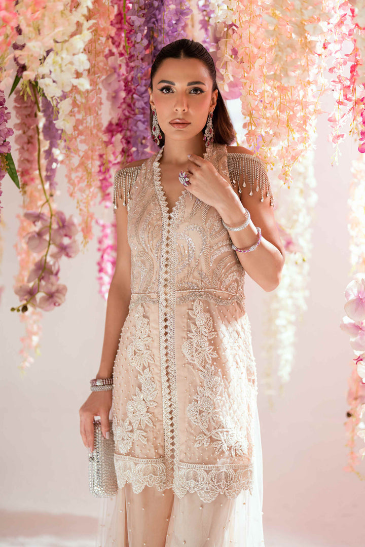 Shehrnaz - Mina Sand Kurta - SHK-1574 - Beige - Net - 2 Piece