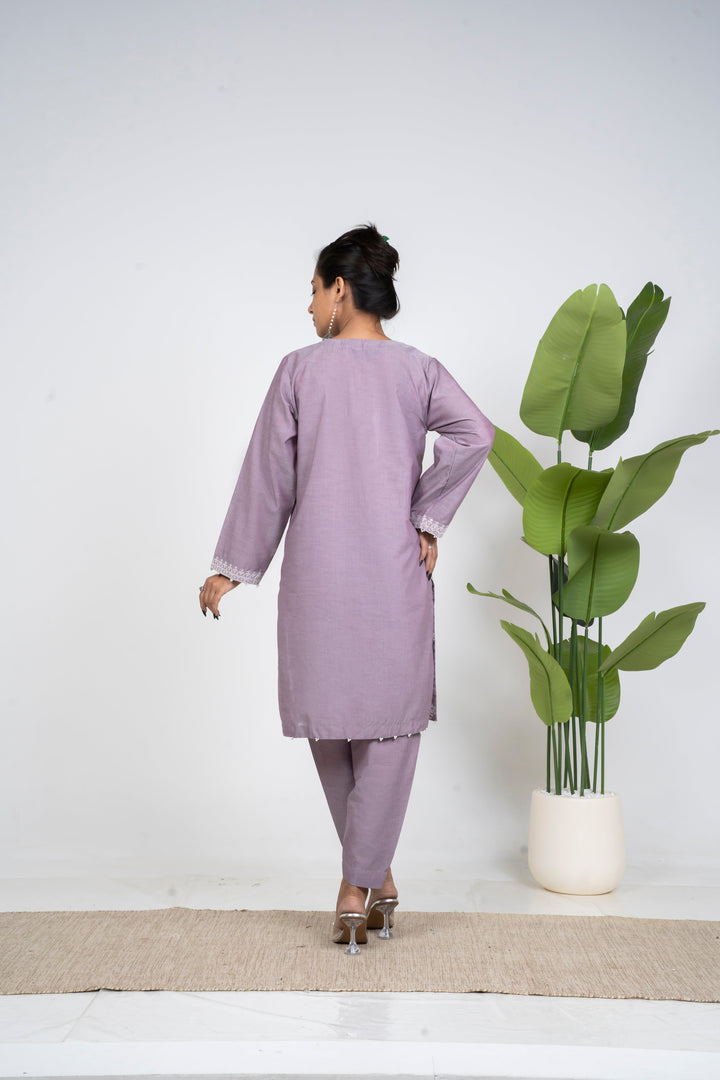 Ayla Studio - Solid Embroidered | 2-Piece Rtw | Lilac