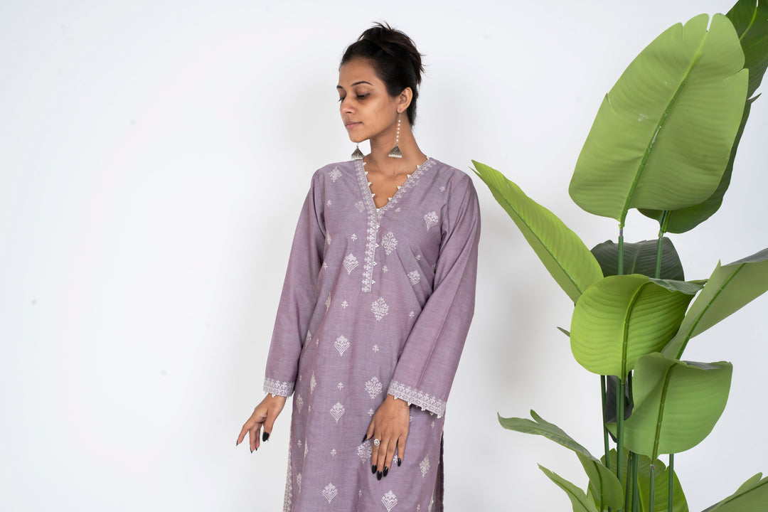 Ayla Studio - Solid Embroidered | 2-Piece Rtw | Lilac