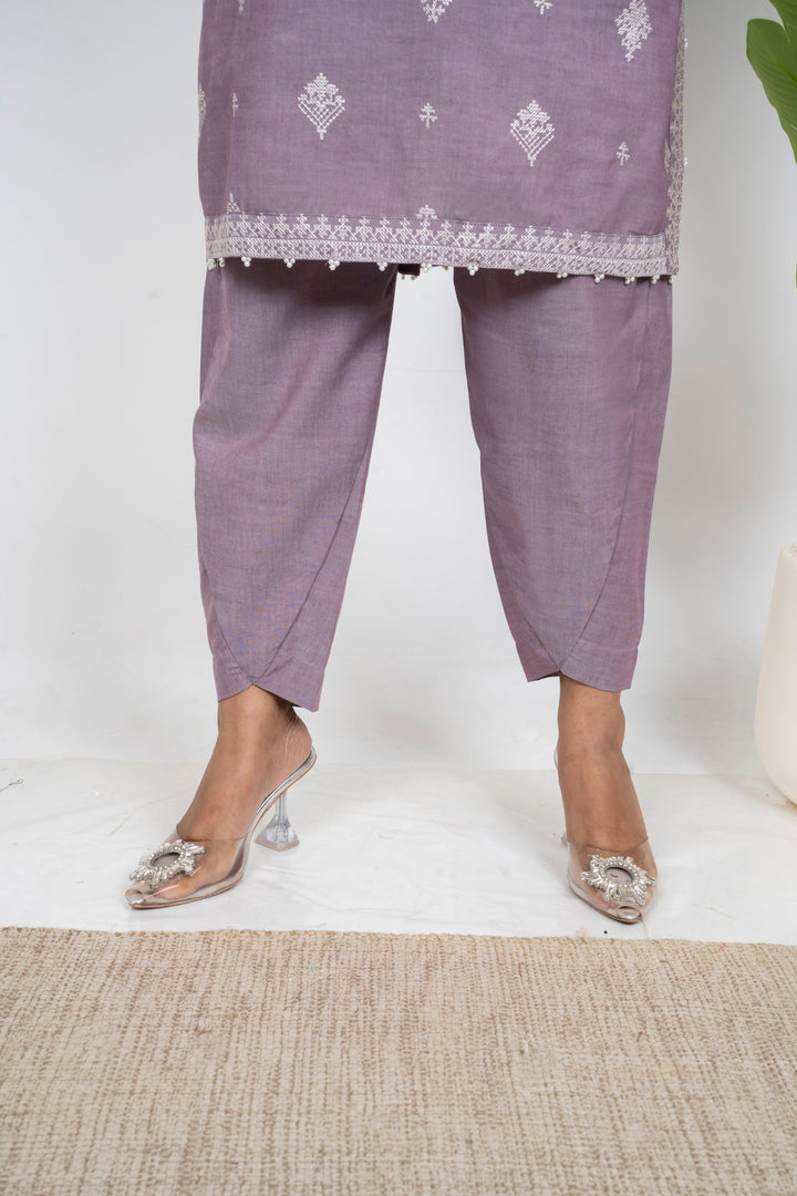 Ayla Studio - Solid Embroidered | 2-Piece Rtw | Lilac