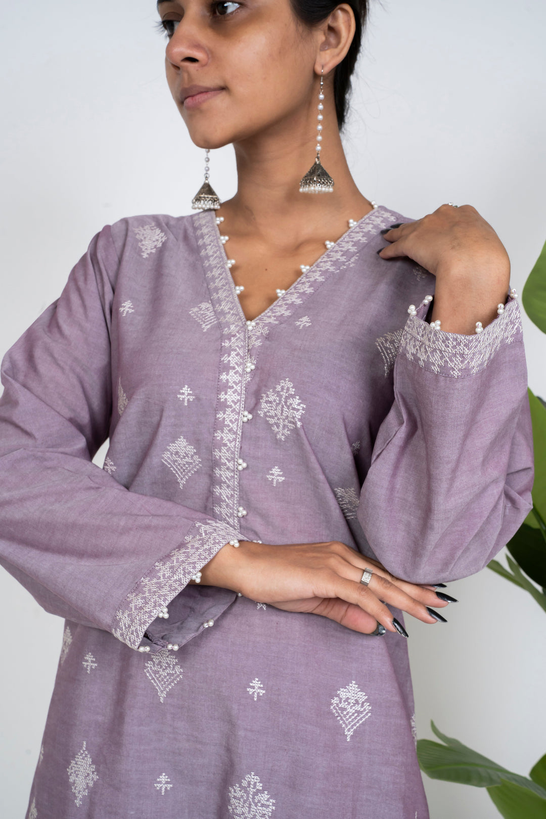Ayla Studio - Solid Embroidered | 2-Piece Rtw | Lilac