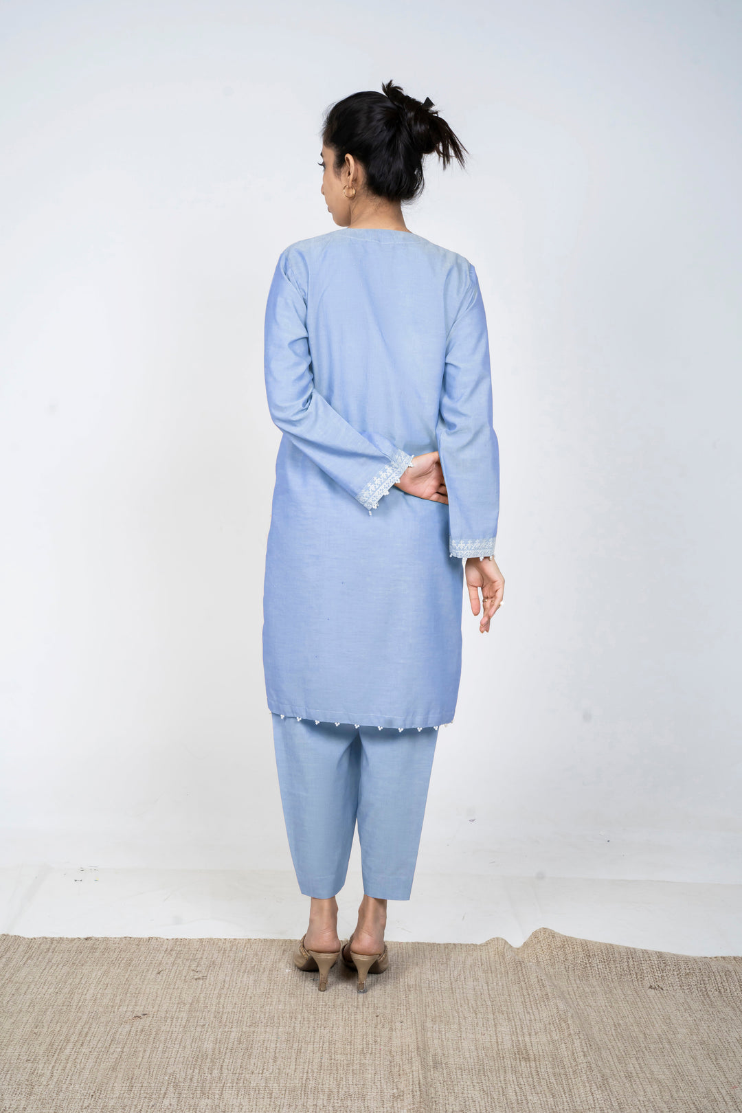 Ayla Studio - Solid Embroidered | 2-Piece Rtw | Sky Blue