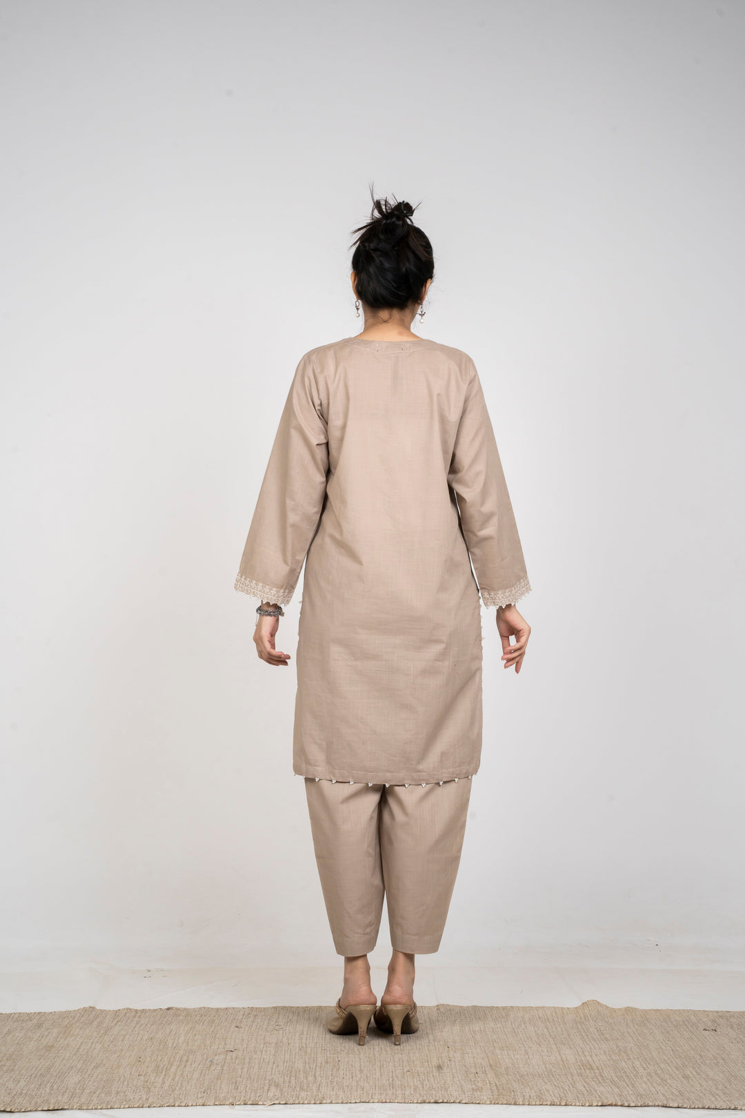 Ayla Studio - Solid Embroidered | 2-Piece Rtw | Mushroom Beige