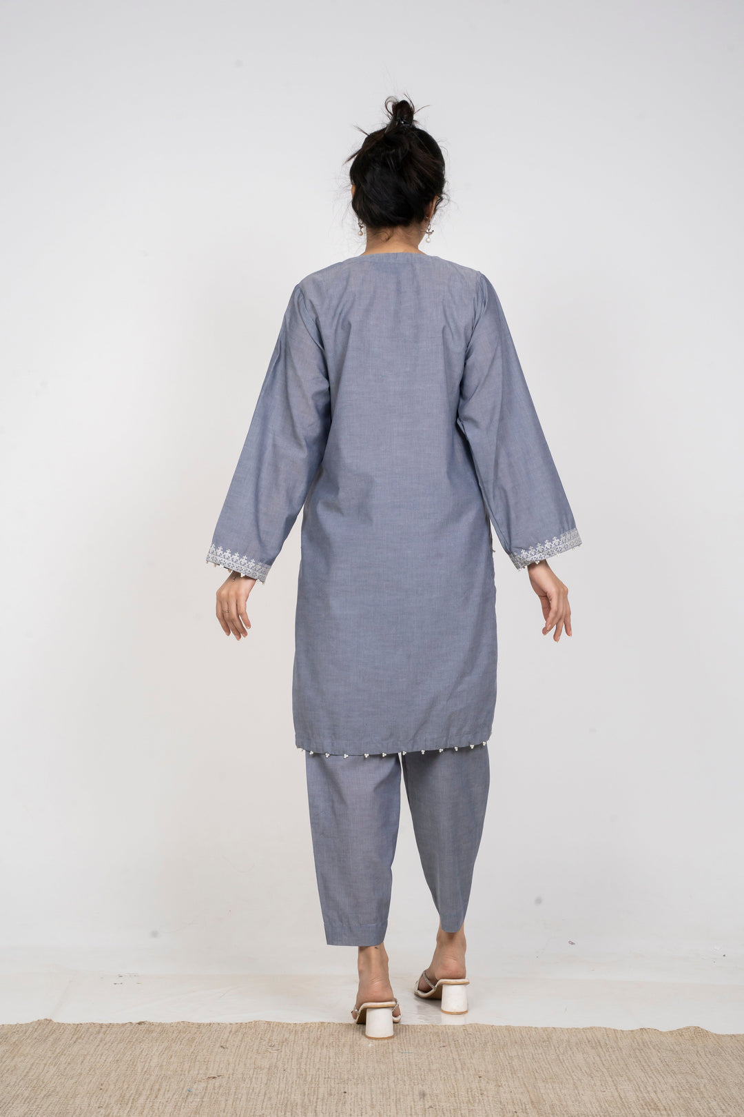 Ayla Studio - Solid Embroidered | 2-Piece Rtw | Charcoal