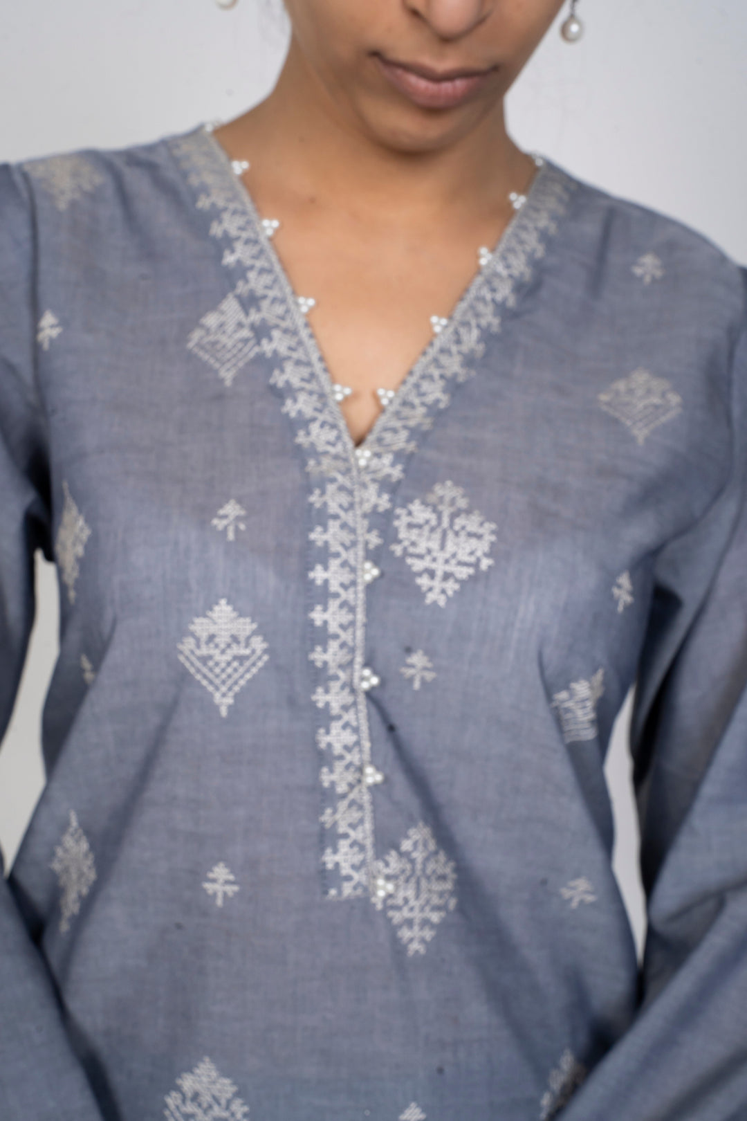 Ayla Studio - Solid Embroidered | 2-Piece Rtw | Charcoal