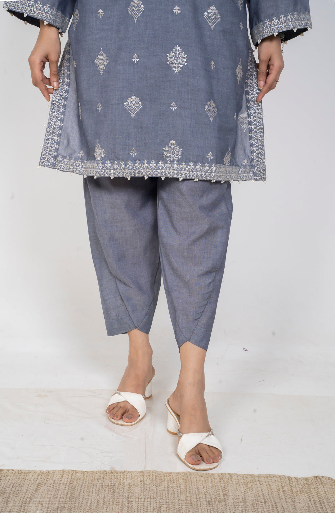 Ayla Studio - Solid Embroidered | 2-Piece Rtw | Charcoal