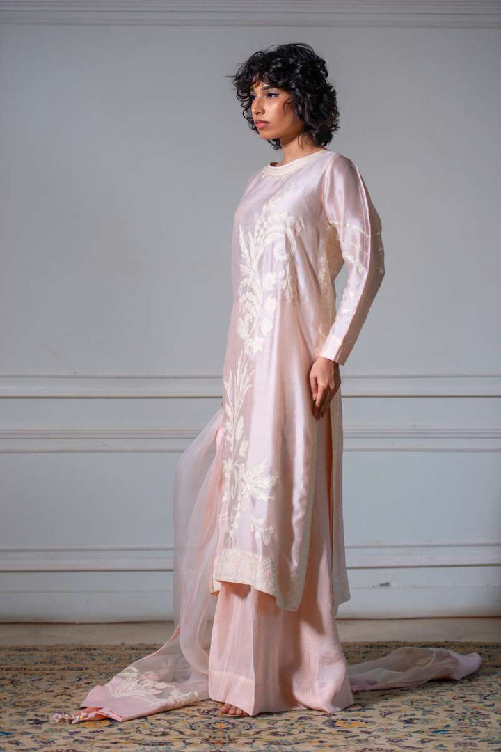 Yasmin Zaman - Butter Sheesha mat finish Suit For Women - Pink - 3 Piece