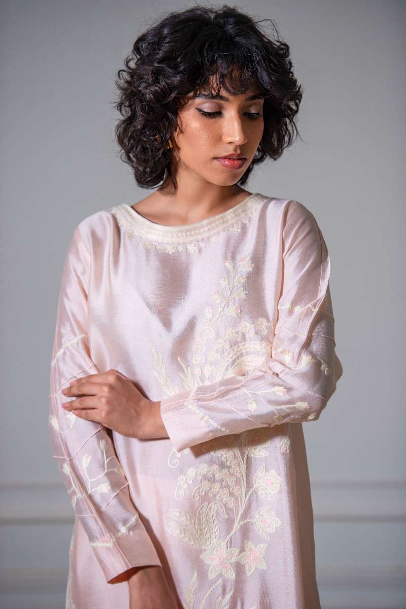 Yasmin Zaman - Butter Sheesha mat finish Suit For Women - Pink - 3 Piece