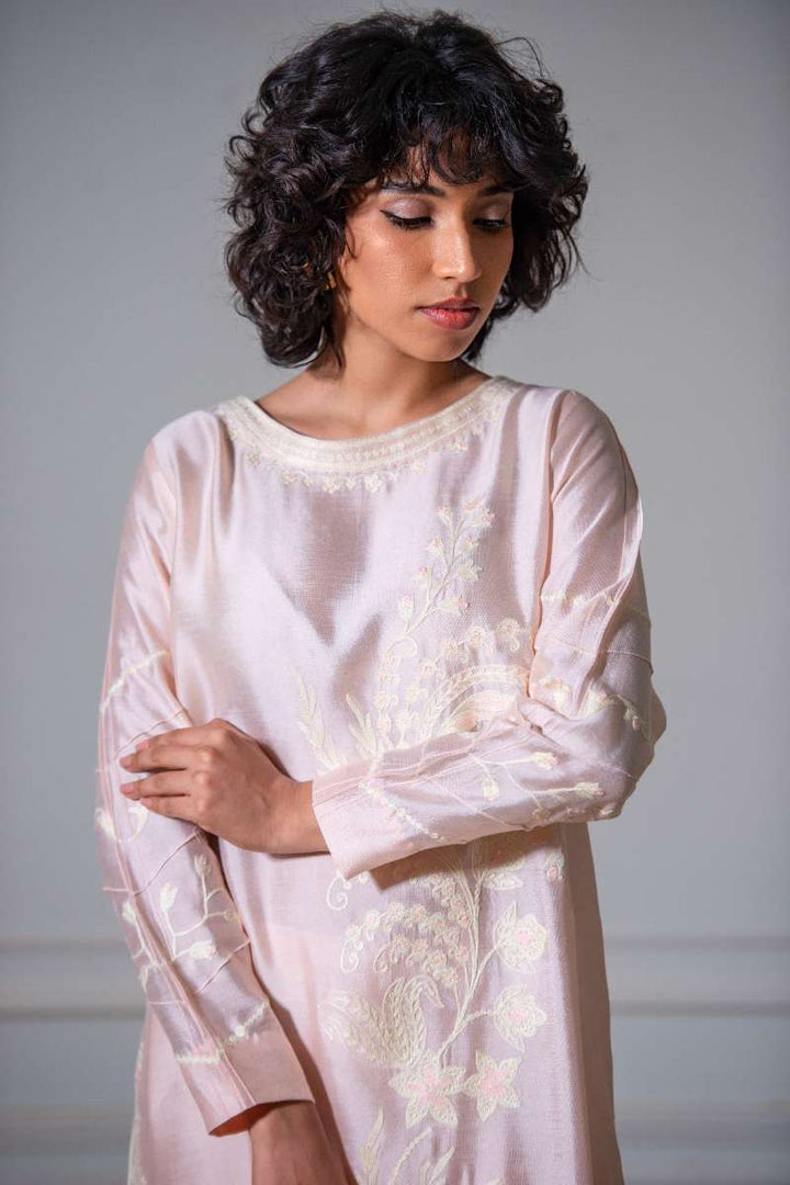 Yasmin Zaman - Butter Sheesha mat finish Suit For Women - Pink - 3 Piece