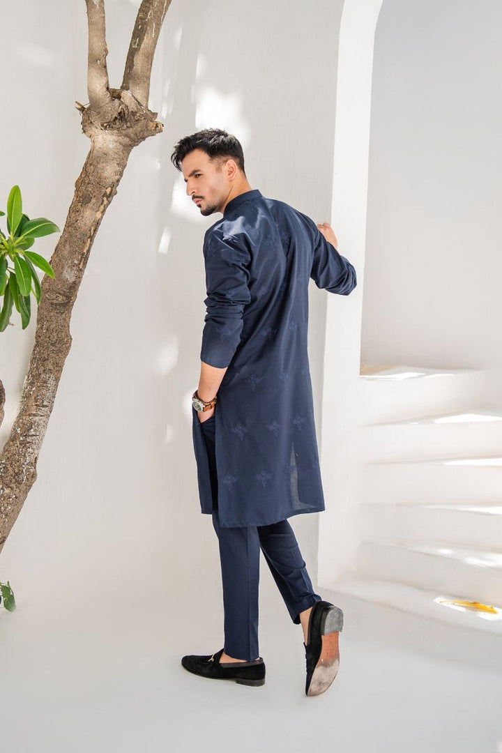 Shahjahan - Soft Lawn - Fine Quality - Blue Embroidered Kutra Trouser - 2 Piece