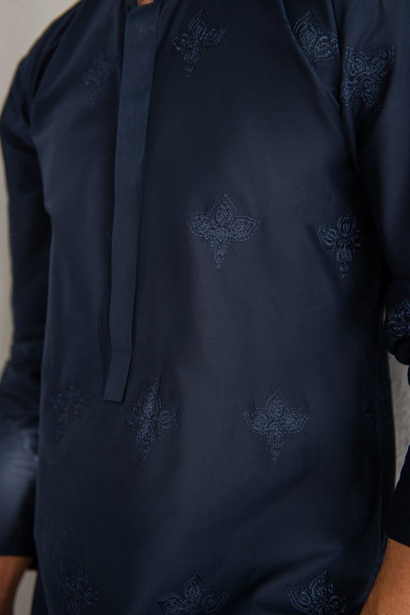 Shahjahan - Soft Lawn - Fine Quality - Blue Embroidered Kutra Trouser - 2 Piece
