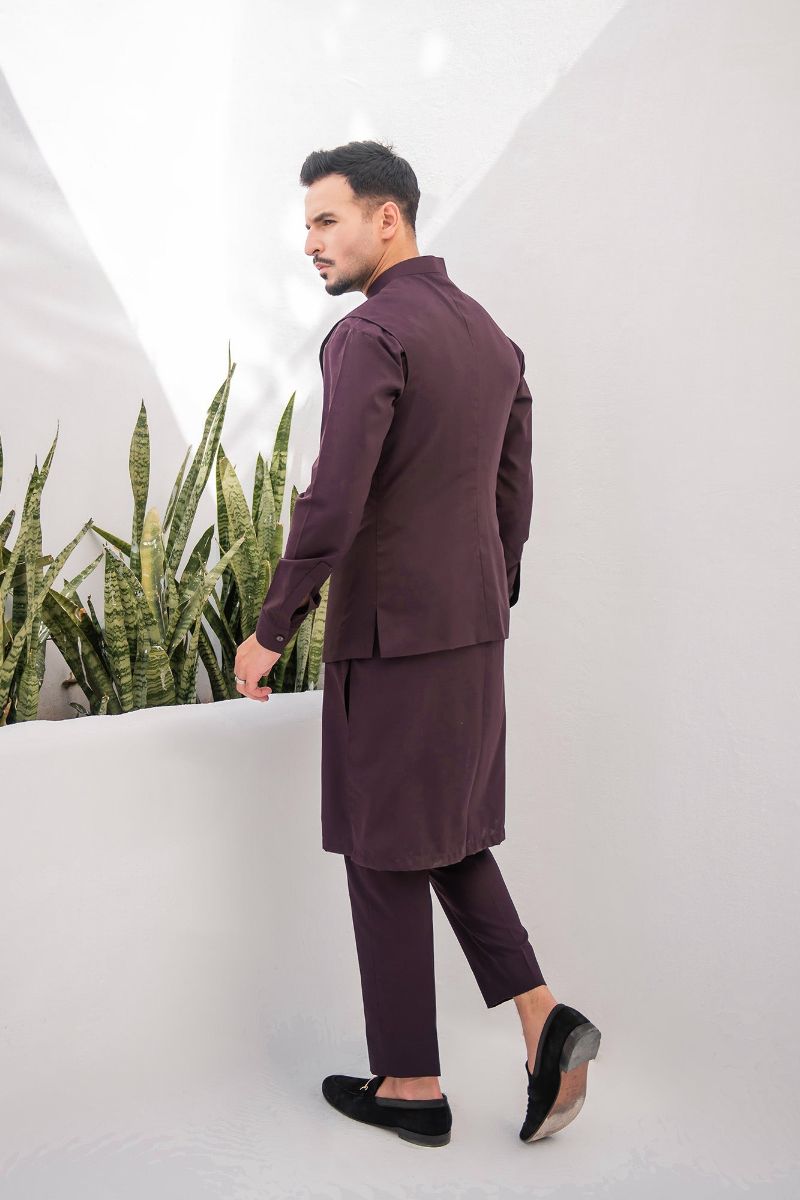 Shahjahan - Wash & Wear - Chocolate Brown - 3 Piece