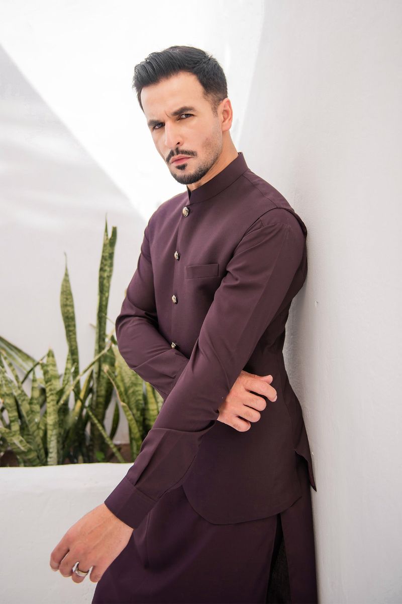 Shahjahan - Wash & Wear - Chocolate Brown - 3 Piece